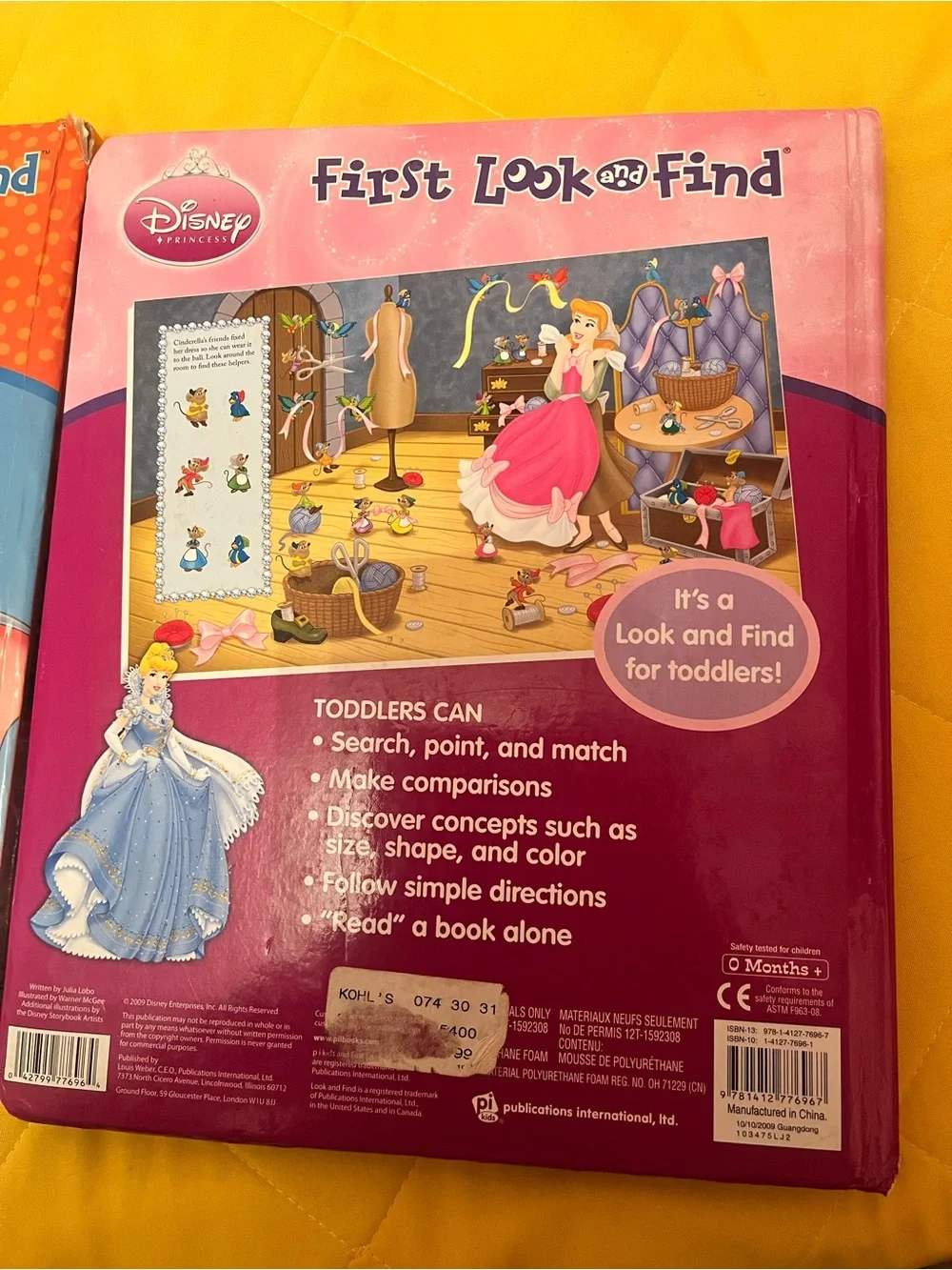 Disney Princess Look and Find Activity Book Pink Cover